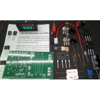 Güç kaynağı kiti - 1-30V 10A volt ve akım ayarlı (demonte)